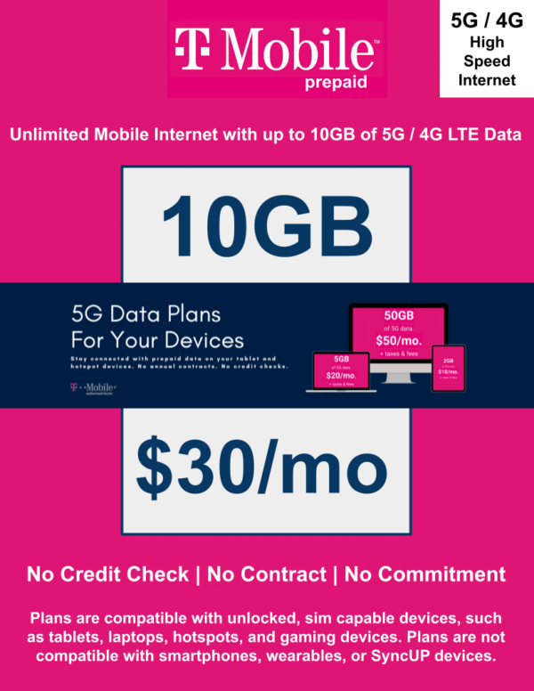 T-MOBILE PREPAID INTERNET 10GB PLAN