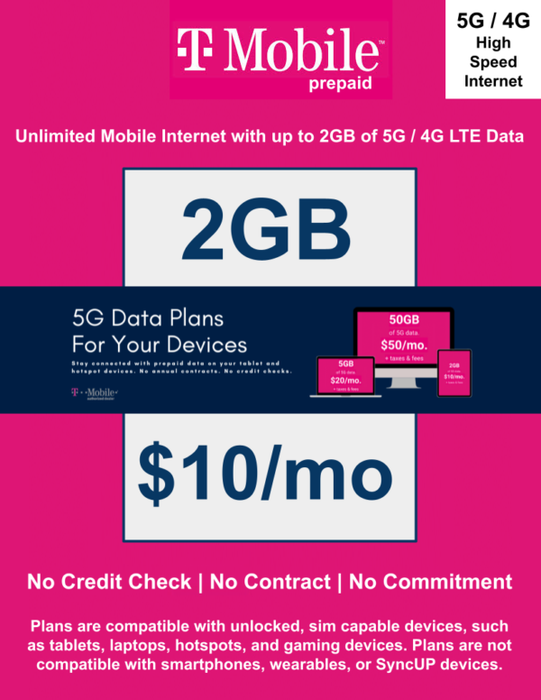 T-MOBILE PREPAID INTERNET 2GB PLAN