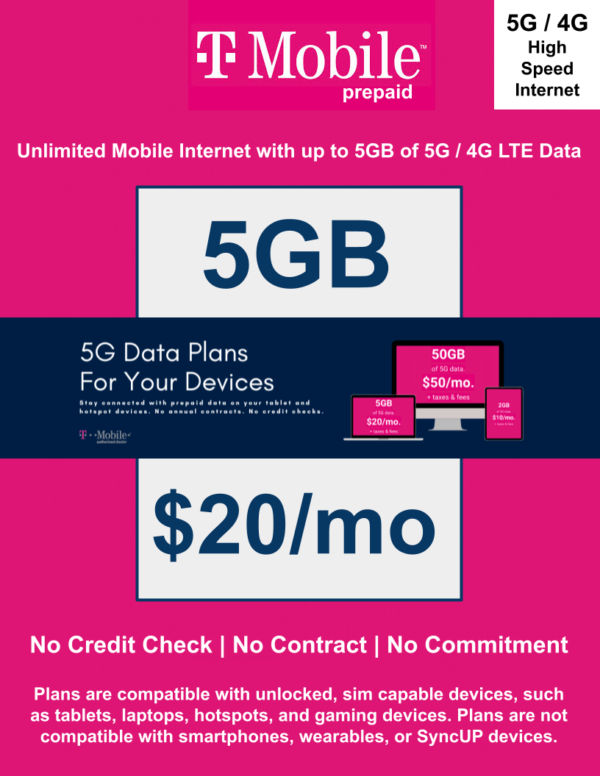 T-MOBILE PREPAID INTERNET 5GB PLAN